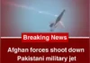 নানগারহারে পাকিস্তানি সামরিক বিমান ভূপাতিত, পাইলট জীবিত অবস্থায় আটক